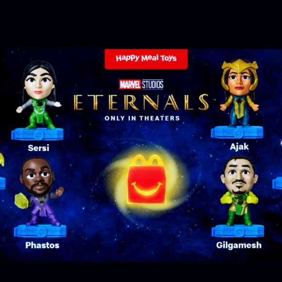 10 McDonalds Eternals Marvel Disney Happy Meal Toys Moveable Light-Up NEW Sealed - Picture 1 of 11